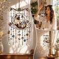 thumbnail image 3 of Luckky Cat Stained Glass Suncatcher Wind Chime,Bohemian Crystal Metal Hanging Pendant Ornament,Color Light Catching Window Decor,Ideal Holiday Gift for Cat Lovers, 3 of 6