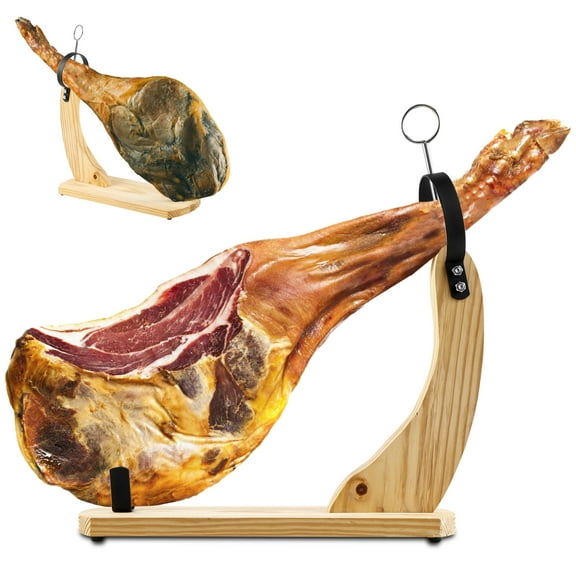 Ghojet Ham Stand Wooden Ham Holder with Non-Slip Pads Professional Prosciutto Carving Stand Stable Sturdy Ham Rack for Carving Spanish Hams and Italian Prosciutto