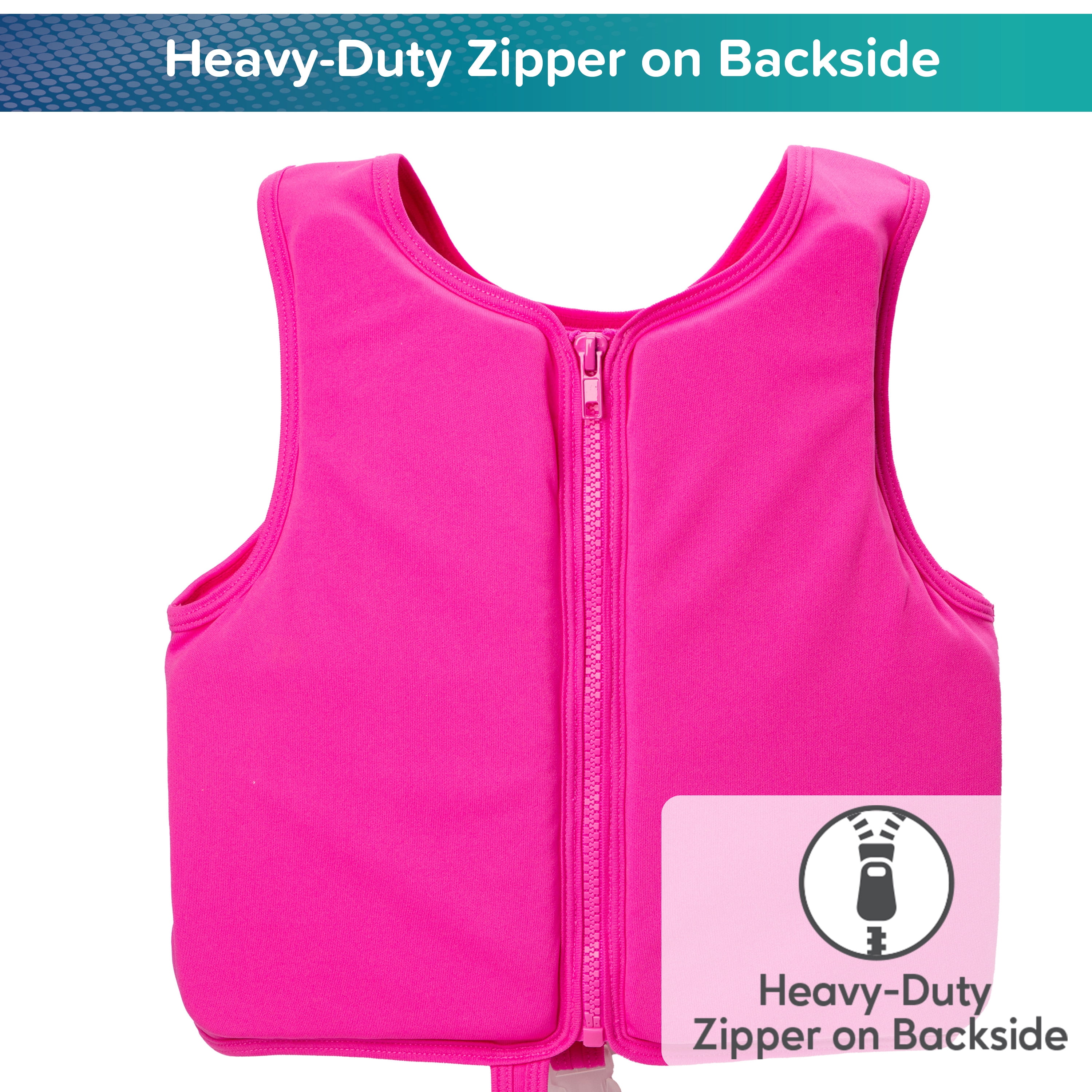 Aqua SwimSchool Swim Training Vest, Ages 2-4 Years, 25-37 lb, Pink