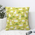 thumbnail image 4 of Pofeuu Easter Bunny Print Double-sided plush pillowcase Square Throw Pillow Covers Pillows Cover for Living Room Bedroom Sofa Couch Cushion Cover（No pillow core）-22"x22", 4 of 7