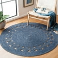 thumbnail image 2 of SAFAVIEH Natural Fiber Morgan Solid Area Rug, Navy, 5' x 5' Round, 2 of 7