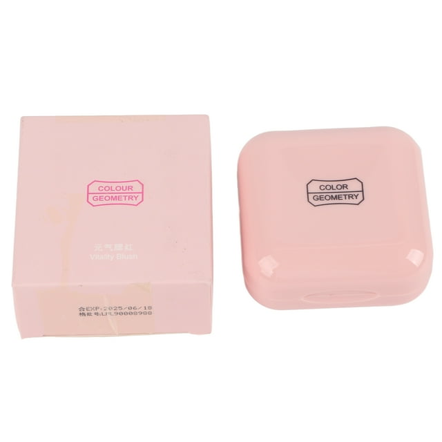 Fard à Joues Visage Poudre Fine Naturelle Longue Tenue Étui Rose Mignon Fard à Joues Poudre avec Pinceau pour Femmes