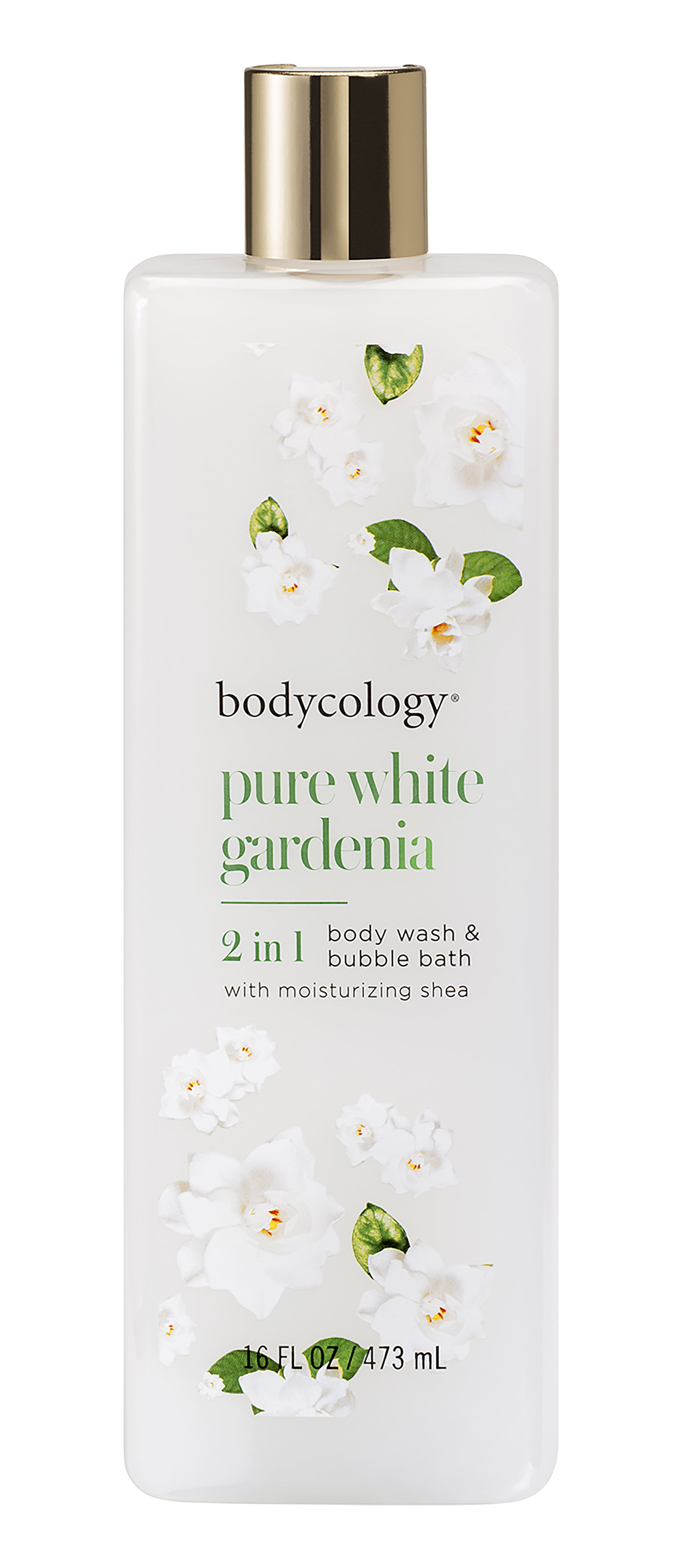 Bodycology Pure White Gardenia 2 in 1 Moisturizing Body Wash and Bubble Bath, 16 fl oz