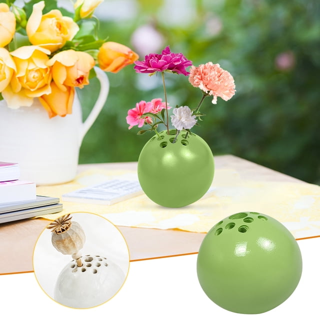 Florero hecho a mano Flor Ambiente familiar Florero decorativo Florero redondo Adorno de arreglo Wmkox8yii HKAHFKAH1039