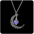 thumbnail image 5 of Luminous Moon Necklace Stone Pendant Necklace Halloween Fluorescent Necklace Glow in The Dark Accessories for Women, 5 of 6