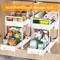 thumbnail image 4 of Under Sink Organizer and Storage, 2-Tier Under the Sink Storage Bathroom Cabinet Shelf Organizer Sliding Kitchen Cabinet Organizer with Hooks(White,2 Pack), 4 of 6