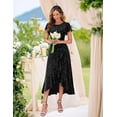 thumbnail image 5 of AURA Plus Size Women Sequin Formal Party Dress Flutter Short Sleeve Wedding Cocktail Long Evening Dress, 5 of 7