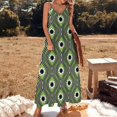 thumbnail image 2 of Robe Sans Manches Rétro Funky Fleur Verte Hippie de Luxe Robes de Soirée Été 2024 Femme 2024, 2 of 4