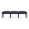 thumbnail image 2 of Lenox Wood Reception Waiting Room 18" 3-Seat Bench / Black Wood / Blue, 2 of 5