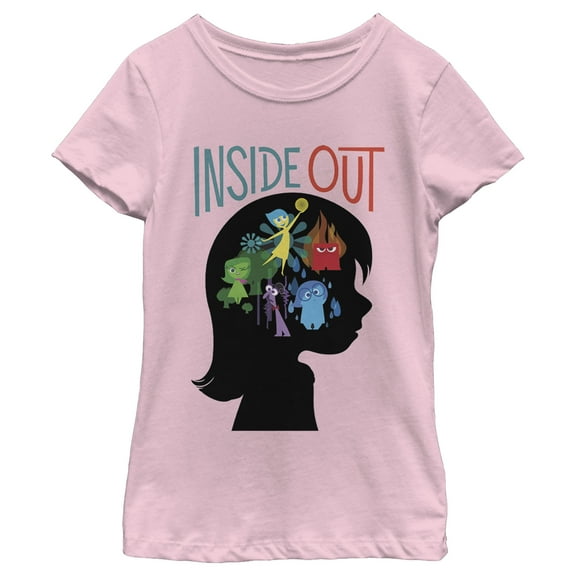 Girl's Inside Out Riley Head Emotions Silhouette  Graphic T-Shirt