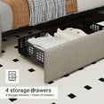 thumbnail image 4 of Linen Upholstered Platform Bed Frame with Storage, 4 Drawers, Adjustable Headboard – KING / QUEEN / FULL Sizes, Multiple Color Options Available, 4 of 6