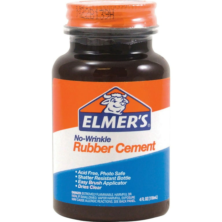 Elmer's No-Wrinkle Rubber Cement, 4 oz.