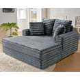 thumbnail image 5 of papajet Chaise Lounge Indoor, Upholstered Sofa Bed with Throw Pillows and Armrests, Sleeper Chair- Plush Chair Bed for Living Room, Grey, 5 of 7