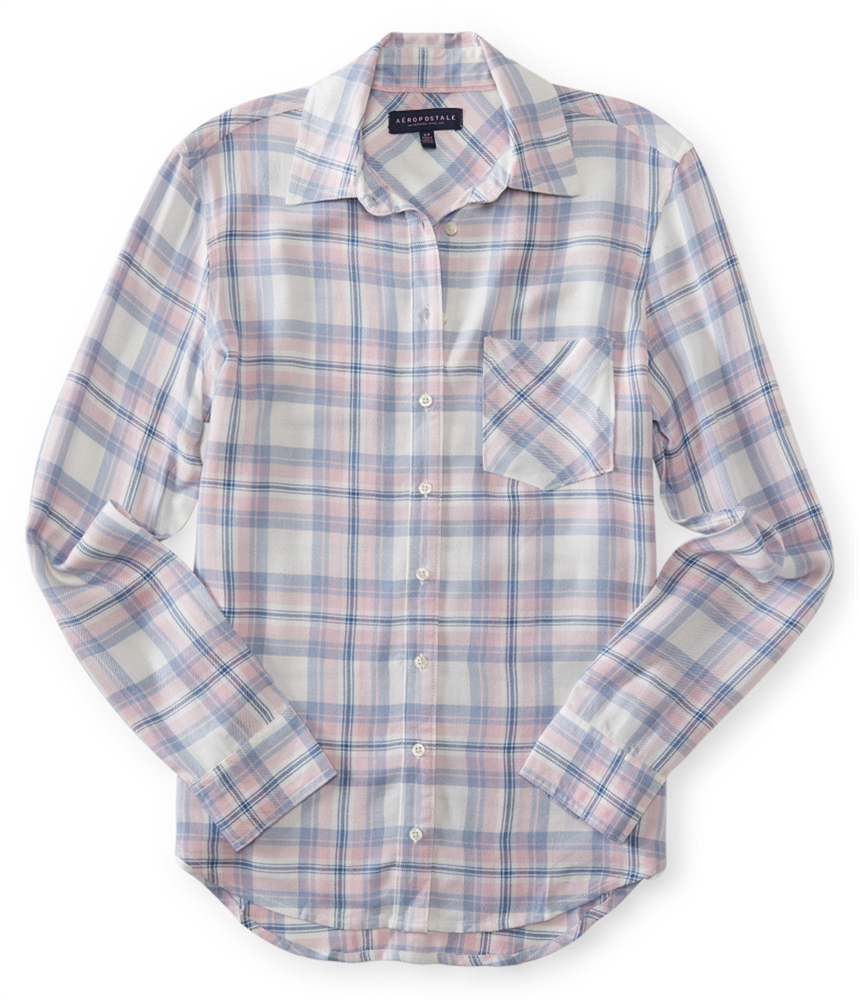 Aeropostale Womens Flannel Plaid Button 