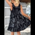 thumbnail image 4 of Vestido Corto Plisado Sin Mangas Informal de Verano para Mujer Negro M, 4 of 7
