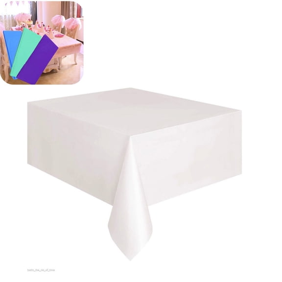 Solid Color Disposable Square Tablecloth, Plastic Waterproof Table Cover for Birthday Party Decor