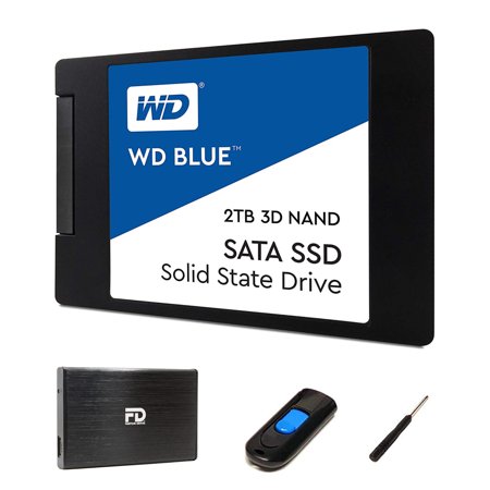 WD 2TB SSD Upgrade Kit by Fantom Drives - Includes 2TB Western Digital Blue SSD, 2.5