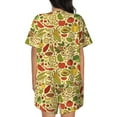 thumbnail image 6 of Daiia Fruits And Vegetables Pattern Womens Pajama Sets Short Sleeve Pajamas for Women Sets Soft Lounge Sets Casual Round Neck Sleepwear PJS-Small, 6 of 7