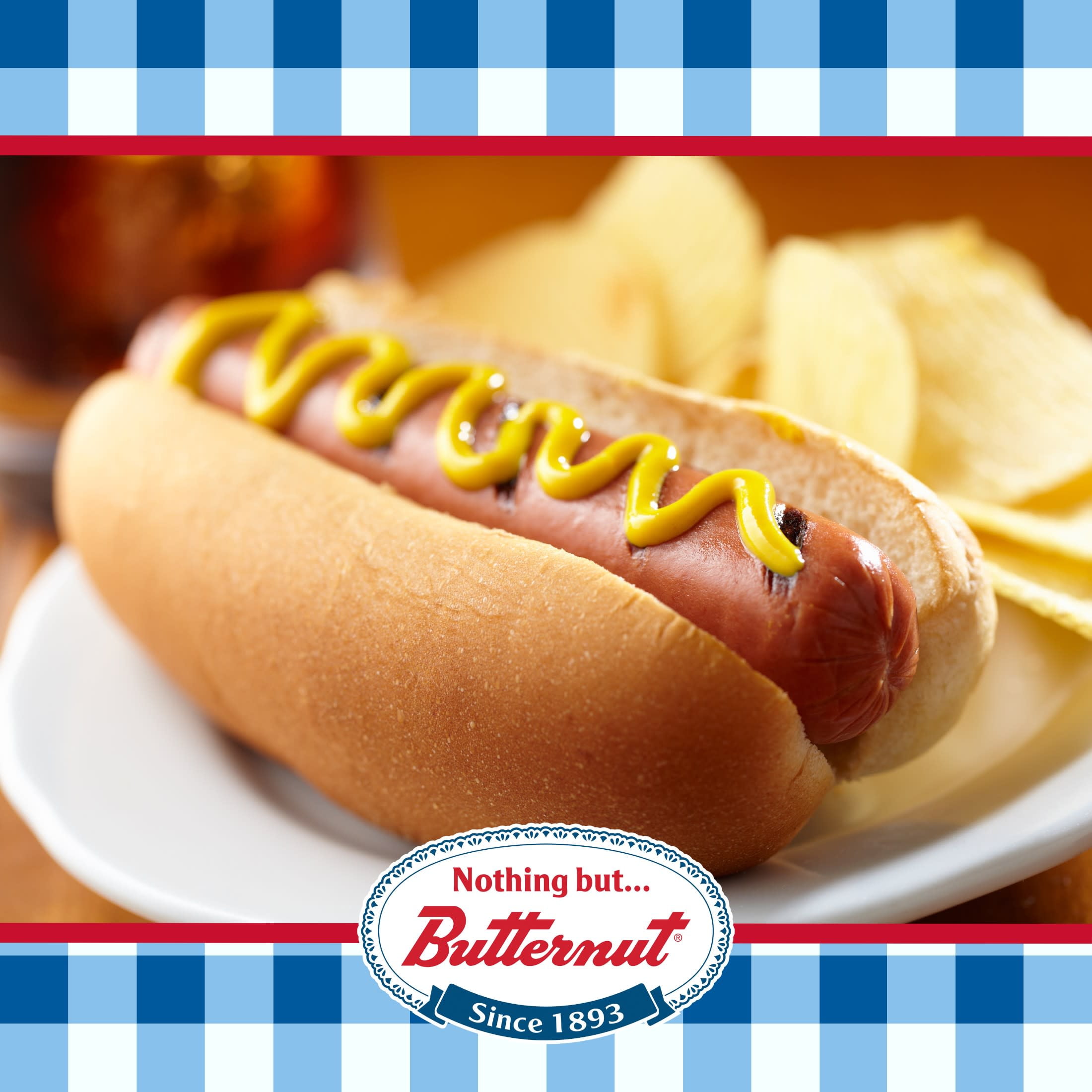 Butternut White Hot Dog Buns, 12 oz, 8 Count