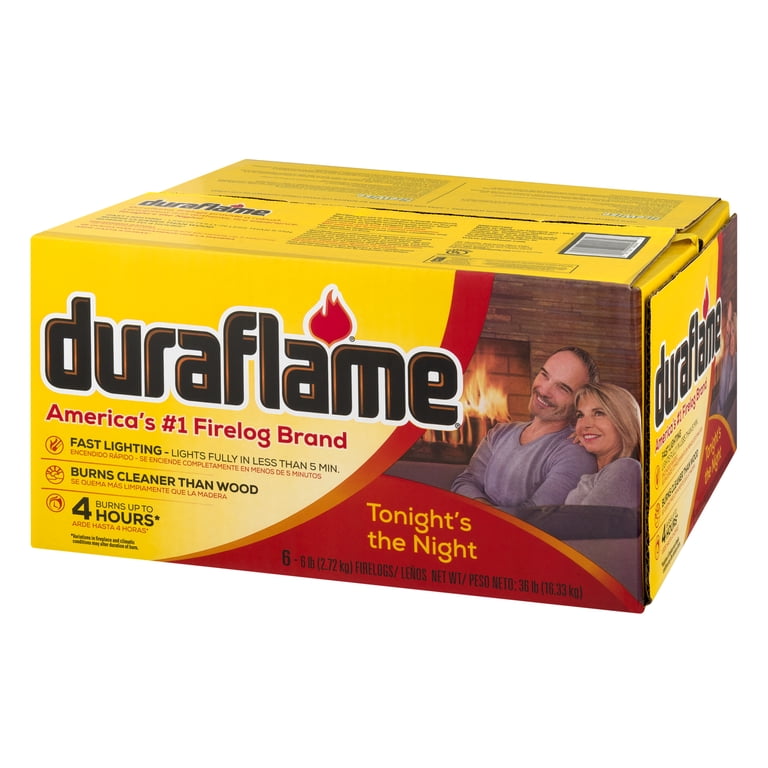 Duraflame 6lb Firelogs 6-Pack Case, 4 Hour Burn - Walmart.com