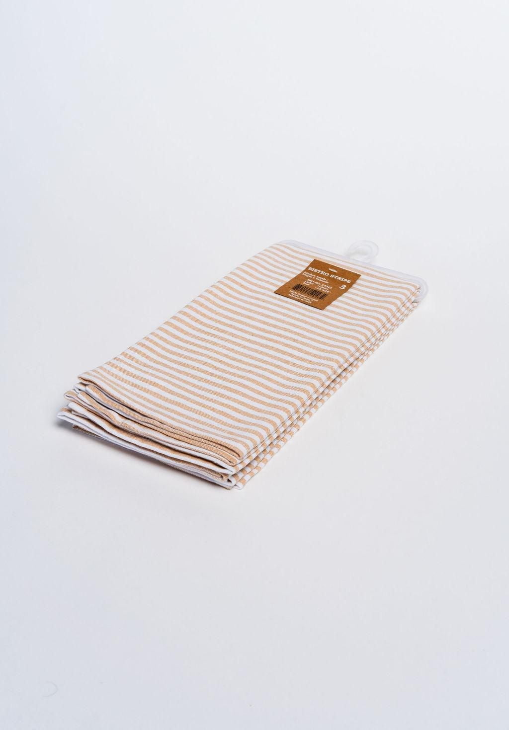 Fabstyles Bistro Stripe Kitchen Towel Set of 3: Essential Kitchen Helpers