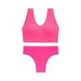 thumbnail image 5 of Lingerie Sets for Women Women's Underwear Set Gathering Underwear Women's Large Chest Display Small Shockproof Sports Bra Large U Open Back Beauty Tank Top Set Bra Set, Color:Hot Pink, Size:S, 5 of 5