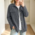 thumbnail image 2 of Enjoytime Jackets for Women Lapel Long Sleeve Button Down Shacket Fall Trendy Casual Coat Plus Size Clothes, 2 of 7