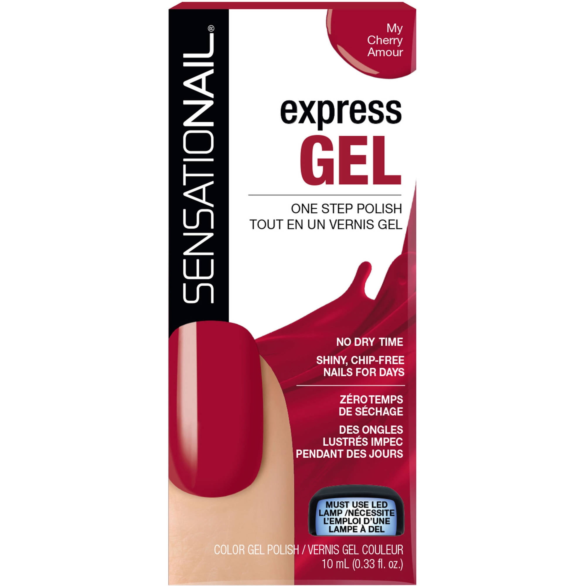 Sensationail Express Gel Nail Polish (Red), My Cherry Amour, fl oz - Sensationail Express Gel Nail Polish (Red), My Cherry Amour, fl oz -