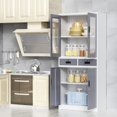 thumbnail image 4 of MIIIKO 71" Tall Storage Cabinet, Metal Cabinets with Glass Doors and Shelves,Kitchen Organization and Storage Drawers for Home Office, 4 of 7