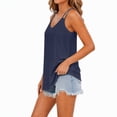 thumbnail image 3 of 2 Packs Tank Tops for Women Sleeveless Summer Tops V-Neck Double Spaghetti Strap Eyelet Casual Camisole Shirts for Daily, 3 of 8