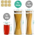 thumbnail image 4 of ComSaf Airtight Glass Storage Jars with Bamboo Lids, 74 oz, Set of 3, 4 of 8