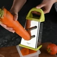 thumbnail image 5 of SNGMN Stainless Steel Box Grater for Cheese & Vegetables - 4-in-1 Grater with Ergonomic Handle, Dishwasher Safe, Rust-Resistant, Easy Slicing & Shredding, 9.4x4.3 inches, 5 of 8
