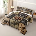 thumbnail image 3 of Homewish Rustic Lodge Cabin Twin Quilt Set,Hunting Mallard Duck Deer Bear Twin Coverlet Set,2pcs, 3 of 7