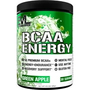 BCAA Powder - Evlution Nutrition Pre Workout BCAA Energy Powder 30 Servings - EVL BCAA Amino Acids Endurance & Muscle Recovery Drink - Green Apple Flavor with Vitamin B12 & Vitamin C