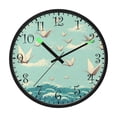 thumbnail image 2 of Voice Activated Clock with Glow Light 12 Inch Large Silent Wall Clock Battery Operated for Home Decor Paper Cranes Pattern, 2 of 8