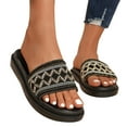 thumbnail image 4 of Tdoqot Womens Slides Sandals- Summer Beach Casual Comfortable Flat Sandals Black Size 7, 4 of 9