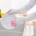 thumbnail image 2 of VQPeo Rubber-Gloves Dishwashing Gloves for Cleaning-Kitchen - 2 Pairs Long Household Cleaning Gloves for Washing Dishes(Pink), 2 of 5