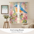 thumbnail image 4 of Blue Bird Sheer Curtains 63 Inch Length 2 Panels Set, Pink Cherry Blossom Branch Pastoral Plants Voile Window Treatment Rod Pocket Curtains Sheers Drapes for Bedroom/Living Room/Kitchen 52x"63"x2, 4 of 8