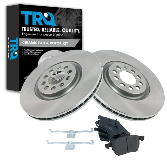 TRQ Front Brake Pad & Rotor Kit Brake Pads Brake Rotor Ceramic Fits Select 2000-2006 Audi TT TT Quattro 2000-2003 Volkswagen Golf 2004-2005 Jetta