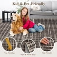 thumbnail image 6 of GlowSol 8'x10' Area Rugs for Living Room, Modern Abstract Area Rug Low Pile Non-Slip Geometric Stripes Carpet, Soft Foldable Bedroom Rug, Brown, 6 of 8