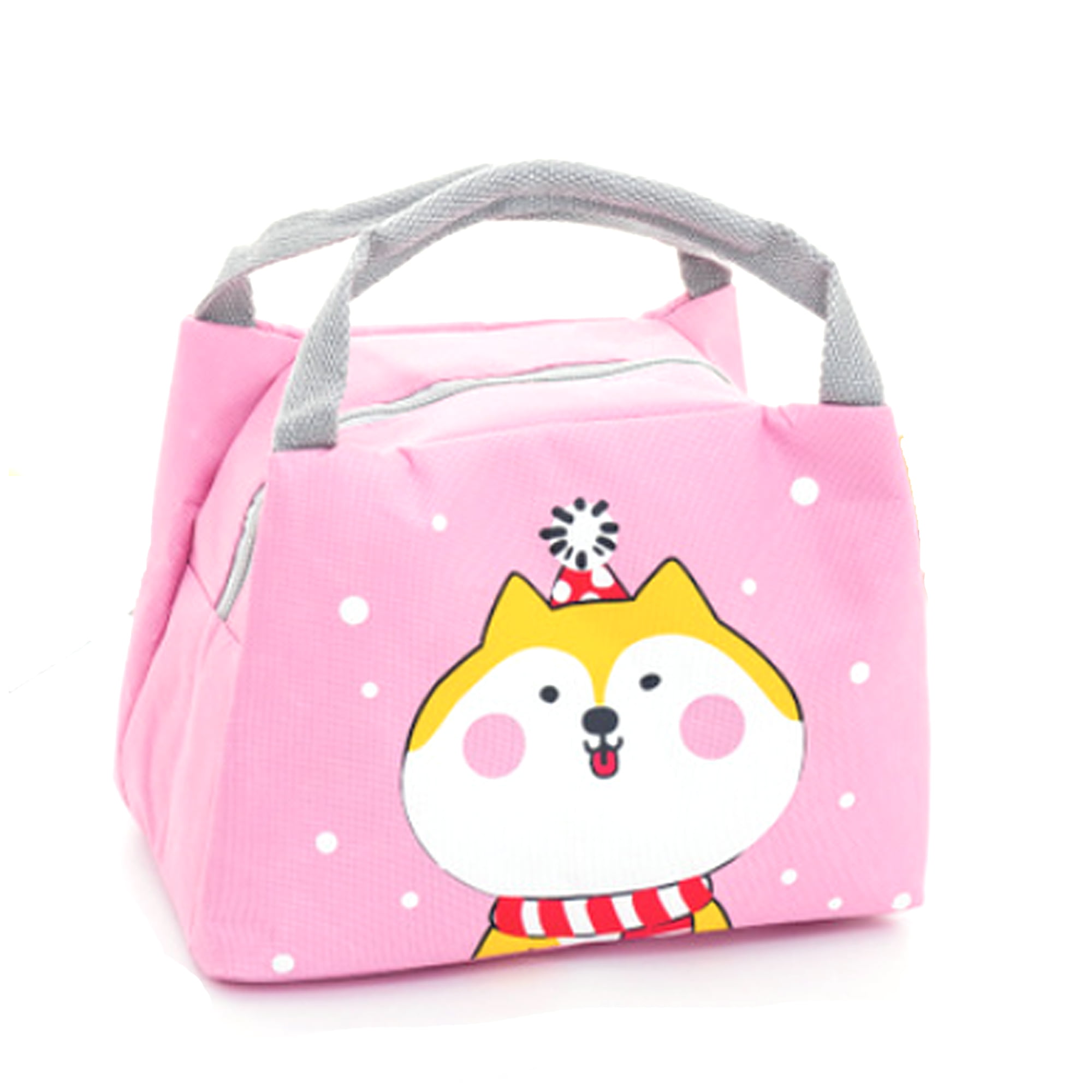 Cartoon Girl Oxford Cloth Insulated Lunch Bag Cool Tote Picnic Beach Food Holder 