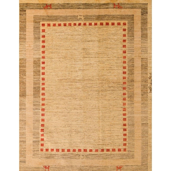 Ahgly Company Indoor Rectangle Abstract Orange Abstract Area Rugs, 5' x 8'