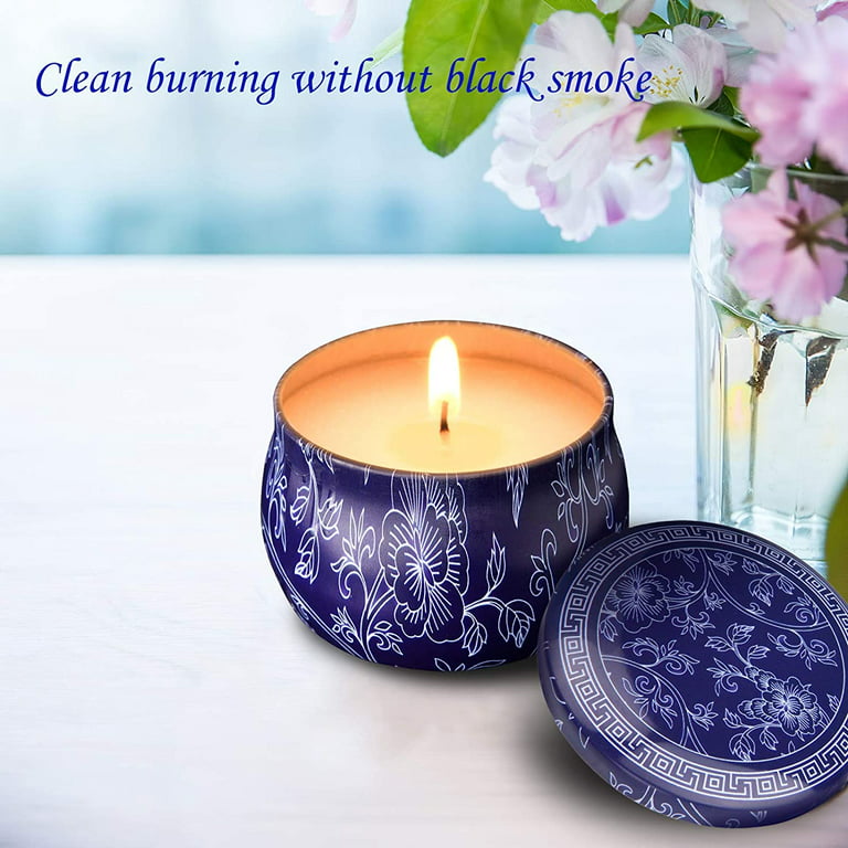 Citronella Candles, Scented Candles Gift Set of 4 x 4.4 oz, Natural Soy Wax Aromatherapy Candle for Outdoor and Indoor, Purple