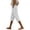 White, variant on Zynoxe Womens Capri Pants Summer Solid Color Elastic Waist Drawstring Peasant Gauze Cropped Pants with Pockets Cotton Linen Straight Lounge Pants Dark Blue S