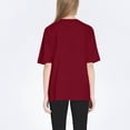 thumbnail image 2 of NAMTYQX Womens T Shirts Loose Fit Stretchy Round Neck Short Sleeve Loose Cool Plus Size Trending Patterned Gemustert Women's T-Shirts Wine Size M, 2 of 5