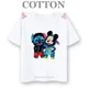 thumbnail image 3 of Camiseta de algodón para niños, camisetas de Disney Stitch y Mickey Mouse para niños, camisetas de verano a la moda, cuello redondo, camiseta informal de manga corta, 3 of 5