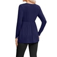 thumbnail image 2 of Weardear Maternity Tops Long Sleeve Pleated Waist Pregnancy Shirts V Neck Casual Pregnant Clothes Tunic Blouse for Women, 2 of 6