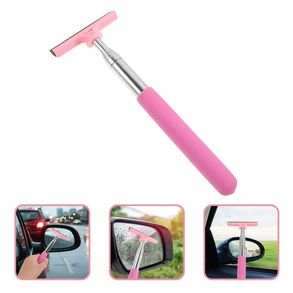 Worgeous Car Side Mirror Squeegee Rearview Mirror Portable Telescopic Squeegee Mirror Squeegee Cleaner