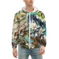 thumbnail image 2 of Genshin Impact Zip Up Hoodies Unisex Realistic 3D Print Sweatshirt Long Sleeve Hooded Jacket Coat S, 2 of 8