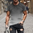 thumbnail image 4 of Yaoyar Men's Gradient T Shirt Short Sleeve Round Neck Tee Summer Tops Dark Gray,4XL, 4 of 6